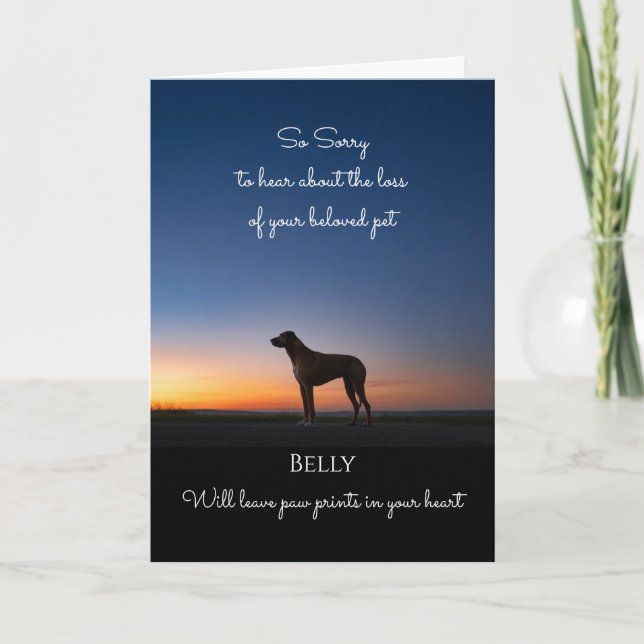 Tarjeta de condolencias para perros por pérdida co (Anverso)