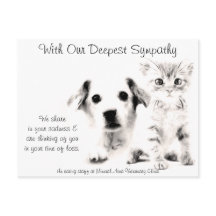 Tarjeta de condolencias para veterinario cachorro 