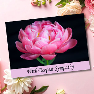 Tarjeta de Condolencias Peonía Rosa