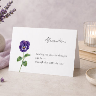 Tarjeta de condolencias personalizada con el nombr