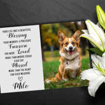 Tarjeta de condolencias personalizada con foto de