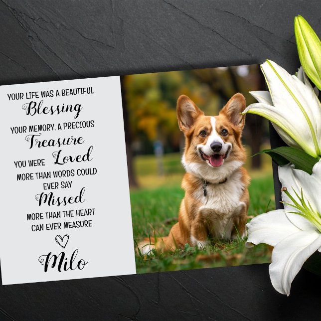 Tarjeta de condolencias personalizada con foto de  (Pet Sympathy Cards)