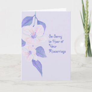 Tarjeta de condolencias por aborto floral azul