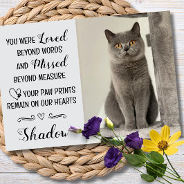 Tarjeta de condolencias por pérdida de gato con fo