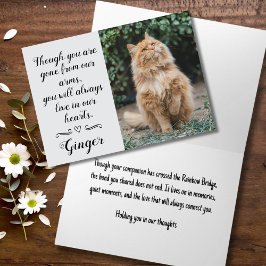Tarjeta de condolencias por pérdida de gato con fo