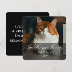 Tarjeta de condolencias por pérdida de gato con fo