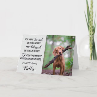 Tarjeta de condolencias por pérdida de mascota con