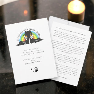 Tarjeta de condolencias simple para mascotas puent