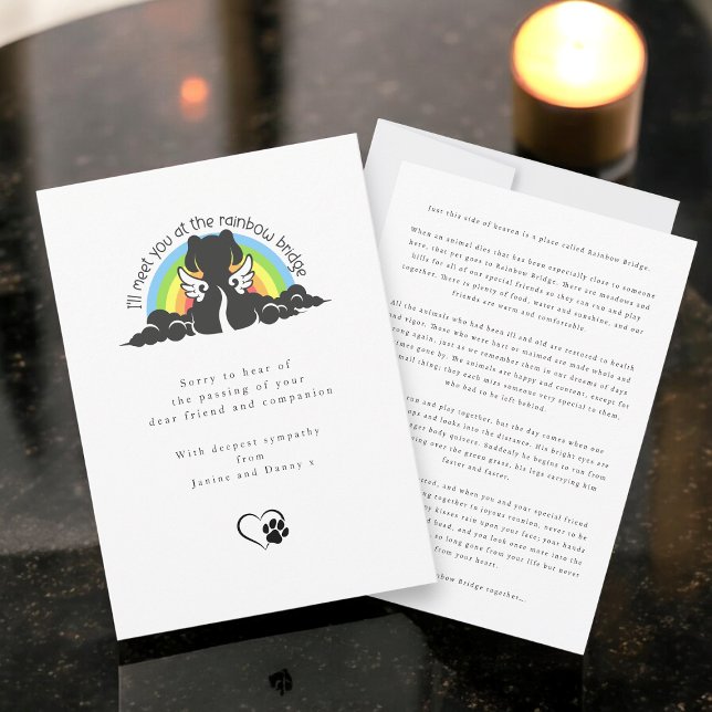 Tarjeta de condolencias simple para mascotas puent (Subido por el creador)