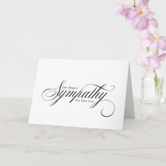 Tarjeta de Condolencias y Simpatía de Letra Elegan