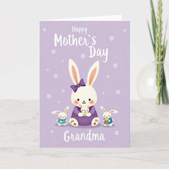 Tarjeta de Coneja Madre Amorosa (Anverso)