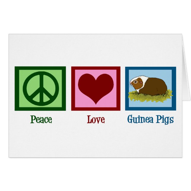 Tarjeta de Conejillo de Indias Lindo Paz Amor Cone (Anverso (Horizontal))