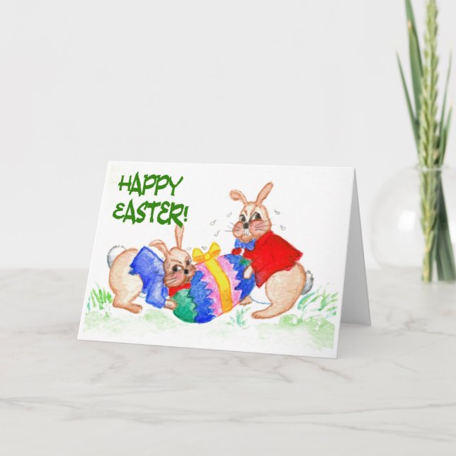 Tarjeta de conejillos de Pascua (Anverso)