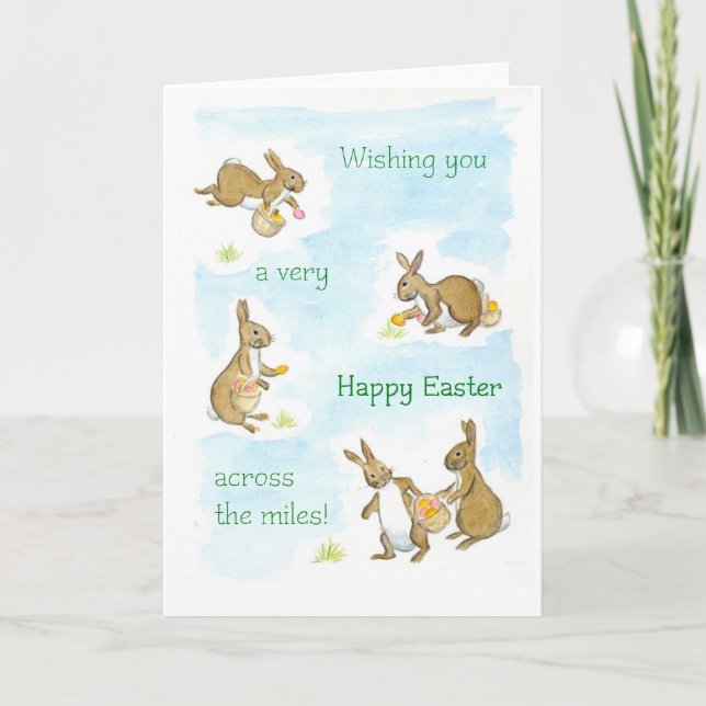 Tarjeta de conejillos de Pascua - a través de los  (Anverso)