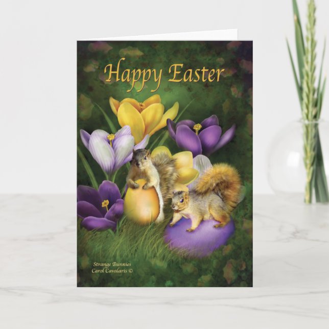 Tarjeta de conejillos extraños (Anverso)