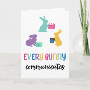 Tarjeta de conejito AAC Easter 'Cada conejito se c