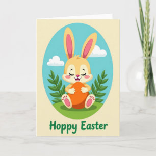 Tarjeta de conejito alegre de primavera