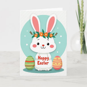Tarjeta de conejito brillante de primavera