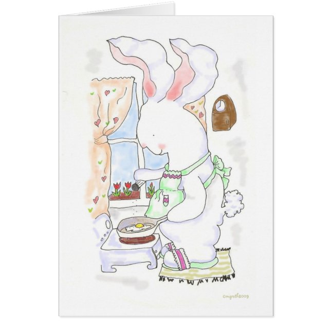 Tarjeta de conejito de cocina de Whats (Frente)