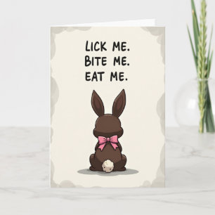 Tarjeta de conejito de dulces vista trasera