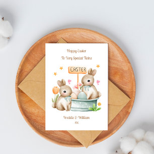 Tarjeta de conejito de Pascua para nietos niños ge