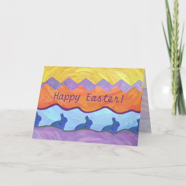 Tarjeta de conejito decorativo de Pascua (Anverso)