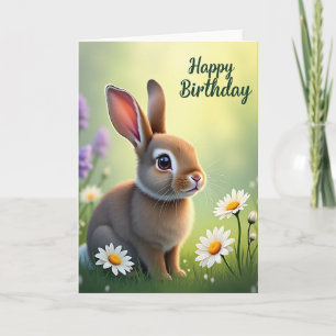 Tarjeta de conejito esponjoso dulce