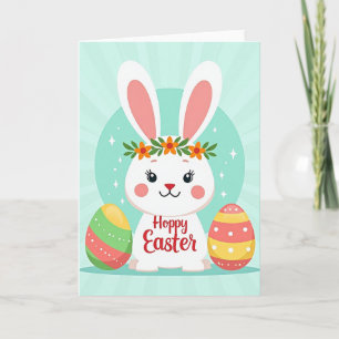 Tarjeta de conejito feliz de primavera