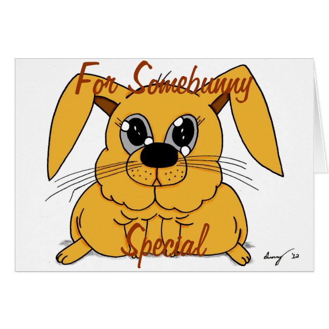 Tarjeta de conejito gordo "para somebunny especial (Anverso (Horizontal))