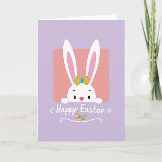 Tarjeta de Conejito Lindo de Primavera (Anverso)