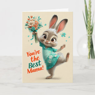 Tarjeta de conejito lindo: ¡Eres la mejor mamá