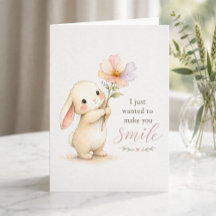 Tarjeta de conejito lindo pensando en ti