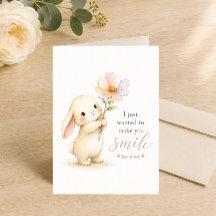 Tarjeta de conejito lindo pensando en ti