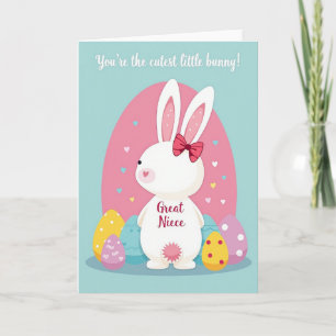 Tarjeta de conejito más lindo para sobrina nieta