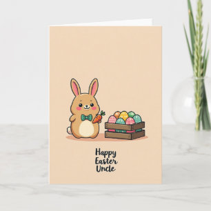Tarjeta de Conejito y Huevos Estampados