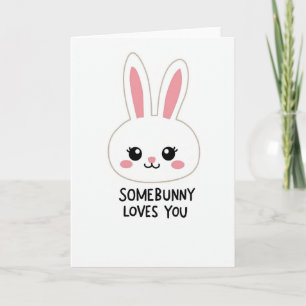 Tarjeta de Conejo Blanco Te Ama