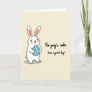 Tarjeta de conejo con un gran día