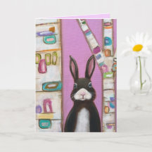 Tarjeta de conejo de arte caprichoso 1