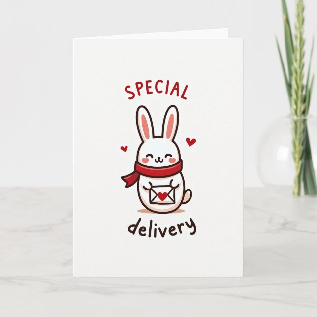 Tarjeta de conejo de entrega especial (Anverso)