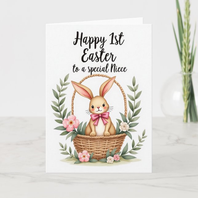 Tarjeta de Conejo de Felicitaciones más Dulce (Anverso)