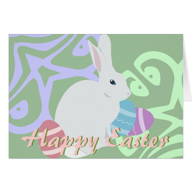 Tarjeta de Conejo de Pascua (Anverso (Horizontal))