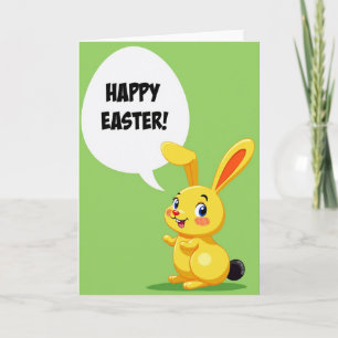 Tarjeta de conejo de Pascua alegre