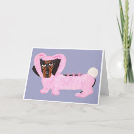 Tarjeta de conejo de Pascua de Dachshund negro y m