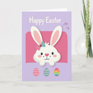 Tarjeta de conejo de Pascua Pastel