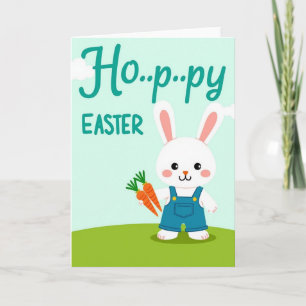 Tarjeta de conejo de vacaciones de primavera
