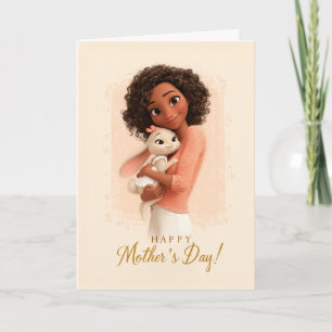 Tarjeta de conejo del Día de la Madre cálida y aco