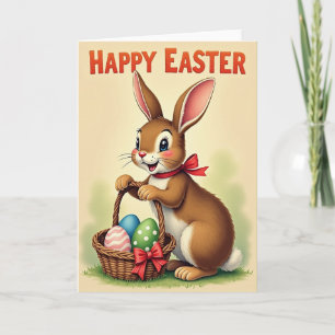 Tarjeta de conejo feliz de primavera