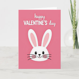 Tarjeta de conejo feliz día de San Valentín