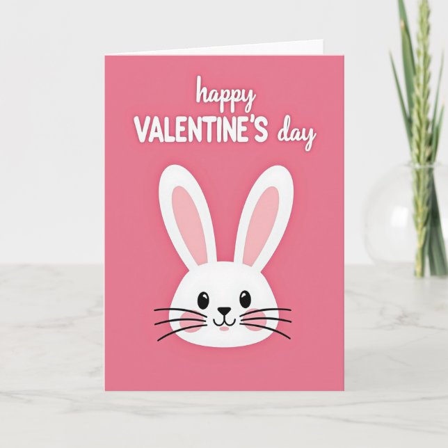 Tarjeta de conejo feliz día de San Valentín (Anverso)
