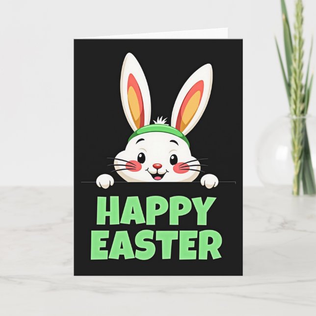 Tarjeta de Conejo Feliz Pascua (Anverso)